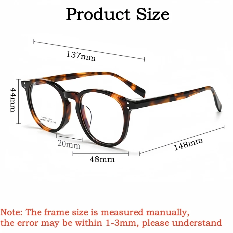 YIMARUILI Retro Round High Quality Acetate Men and Women Optical Prescription Glasses Ultra Light Fashion Recipe Eyeglasses GF6