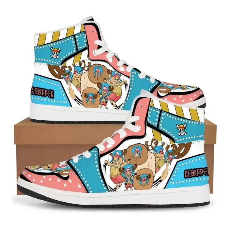 

Kawaii One Piece Anime Hobby Tony Tony Chopper Monkey D Luffy Cartoon Printed High-Top Canvas Shoes Birthday Gift