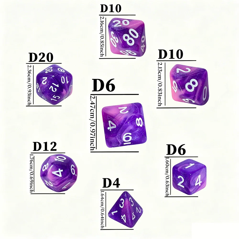 7Pcs Acrylic DND RPG Polyhedra - огляд і ціна Dice Set Polyhedral