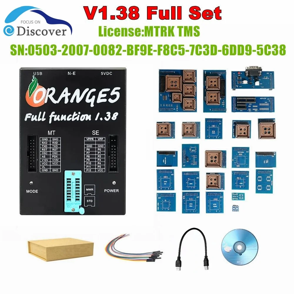 Orange5 Super Pro V1.38 V1.34 جهاز برمجة احترافي مع محولات كاملة مبرمج تلقائي OBD2 أكثر ترخيصًا