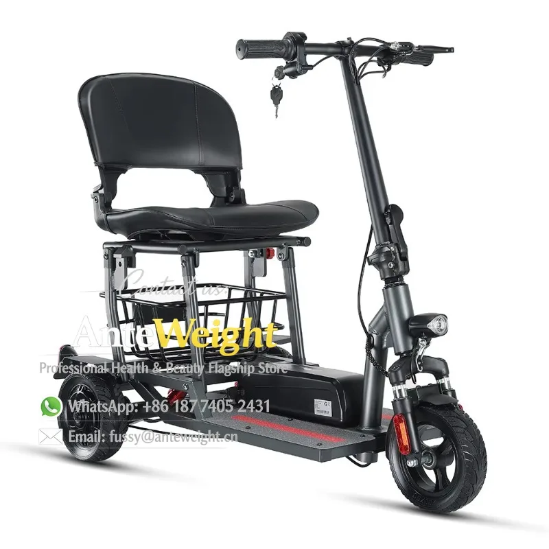 

All Terrain 3 Wheels Scooter Folded Portable Ultra Lightest Travel Mobility Scooter for Disabled and Adults