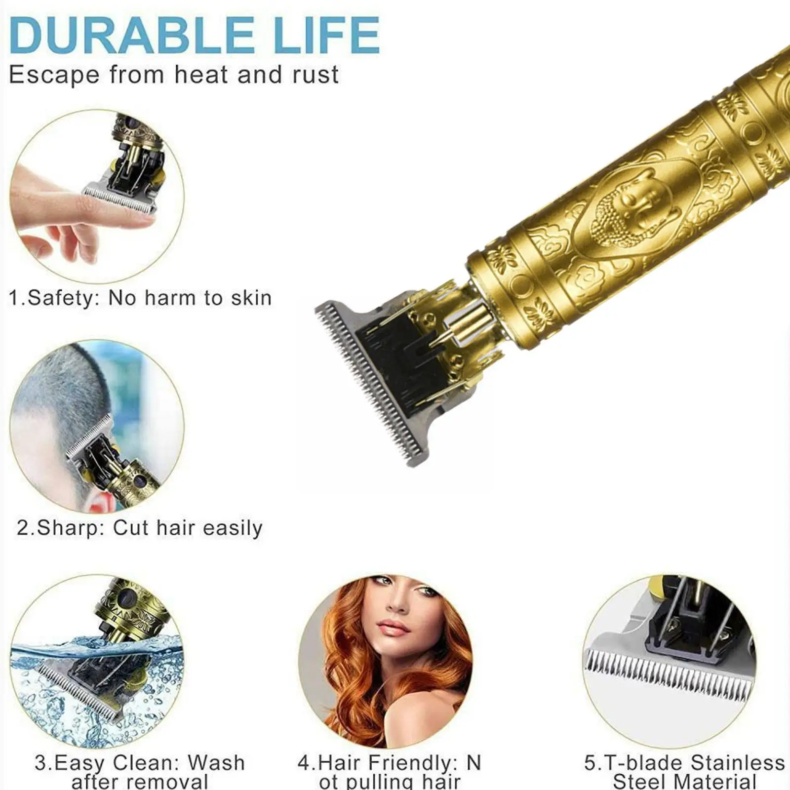 Chuyên Nghiệp T9 Điện Tông Đơ Cắt Tóc Không Dây Máy Cạo Râu Râu H9i7