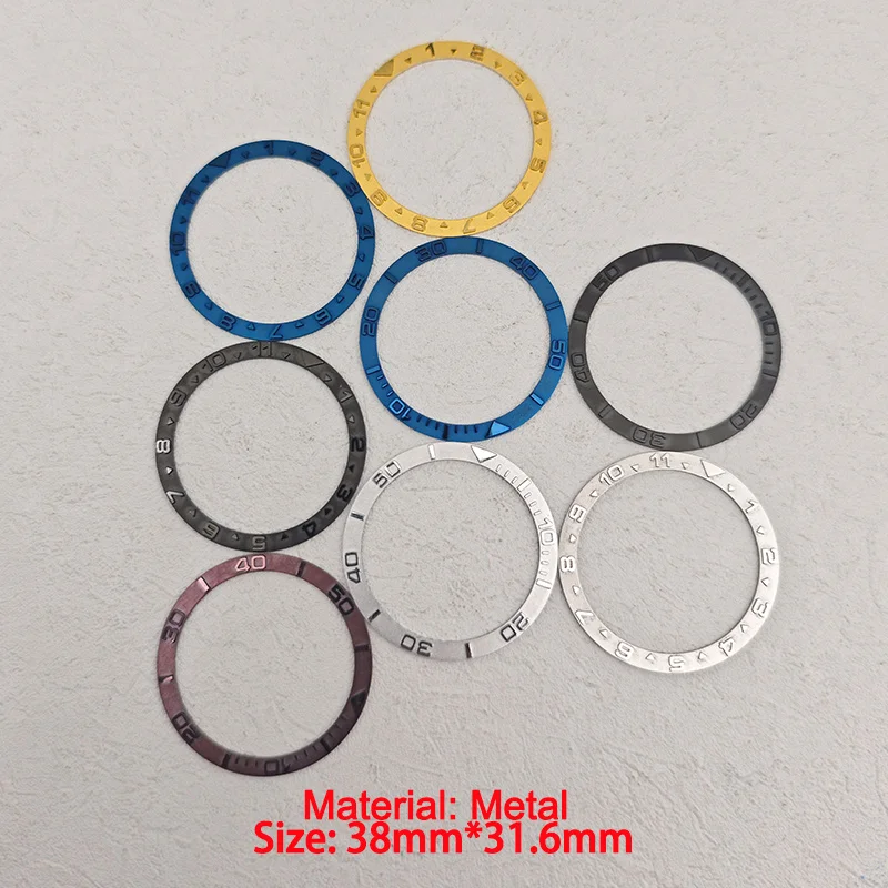 Inserto de bisel de cobre de 38mm x 31,6mm para SKX007 SKX009 SKX011 SRPD caja de reloj relojes automáticos para hombres reemplazar accesorios