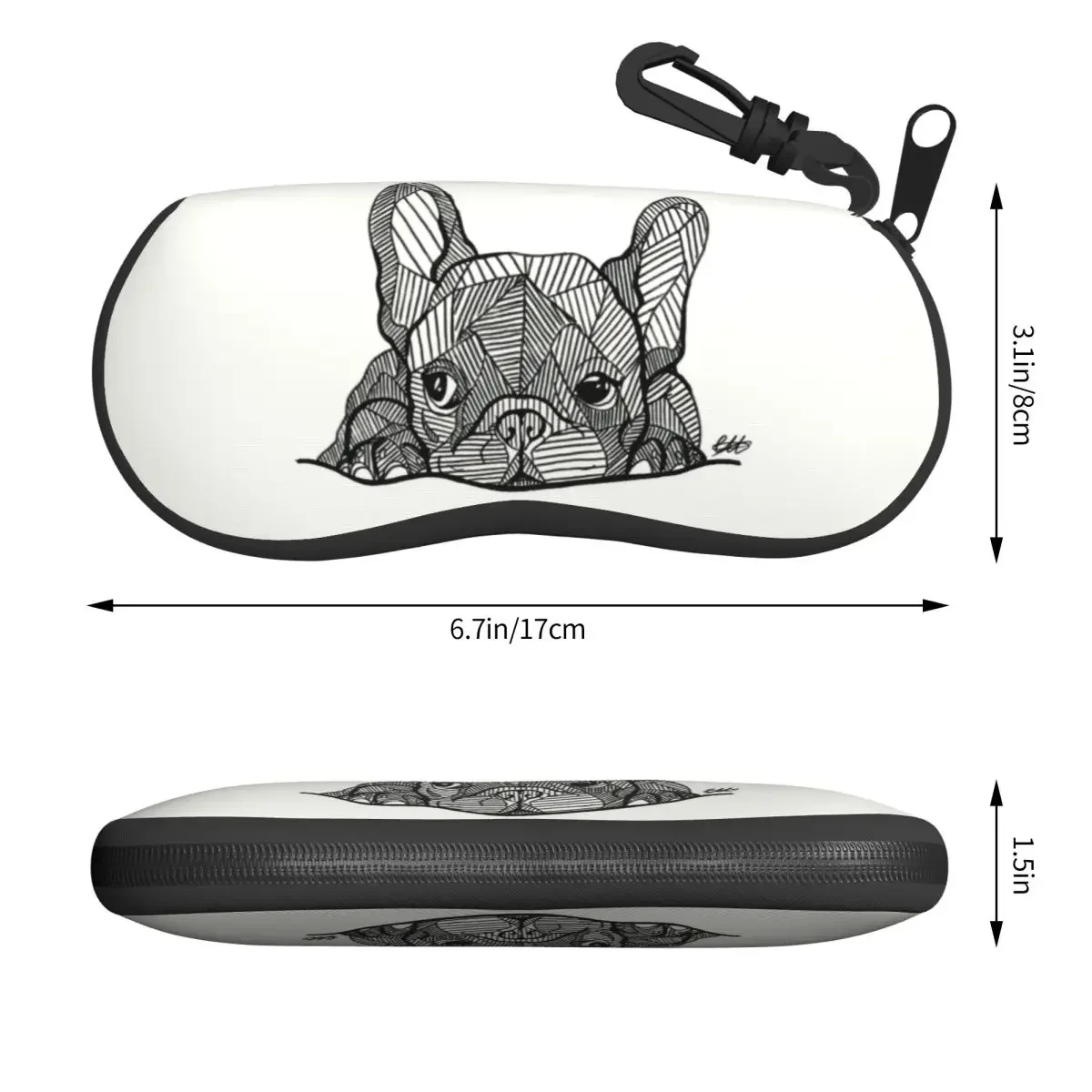 French Bulldog Puppy Facial Shell Eyeglasses Protector Cases Fashion Sunglass Case Frenchie Glasses Pouch