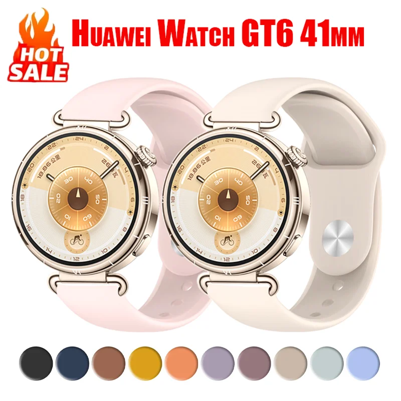 18mm Silicone Strap for Huawei Watch GT6 41mm/GT5 GT4 41mm Sports Comfortable Breathable Wristband Huawei Watch GT5 Pro 42mm