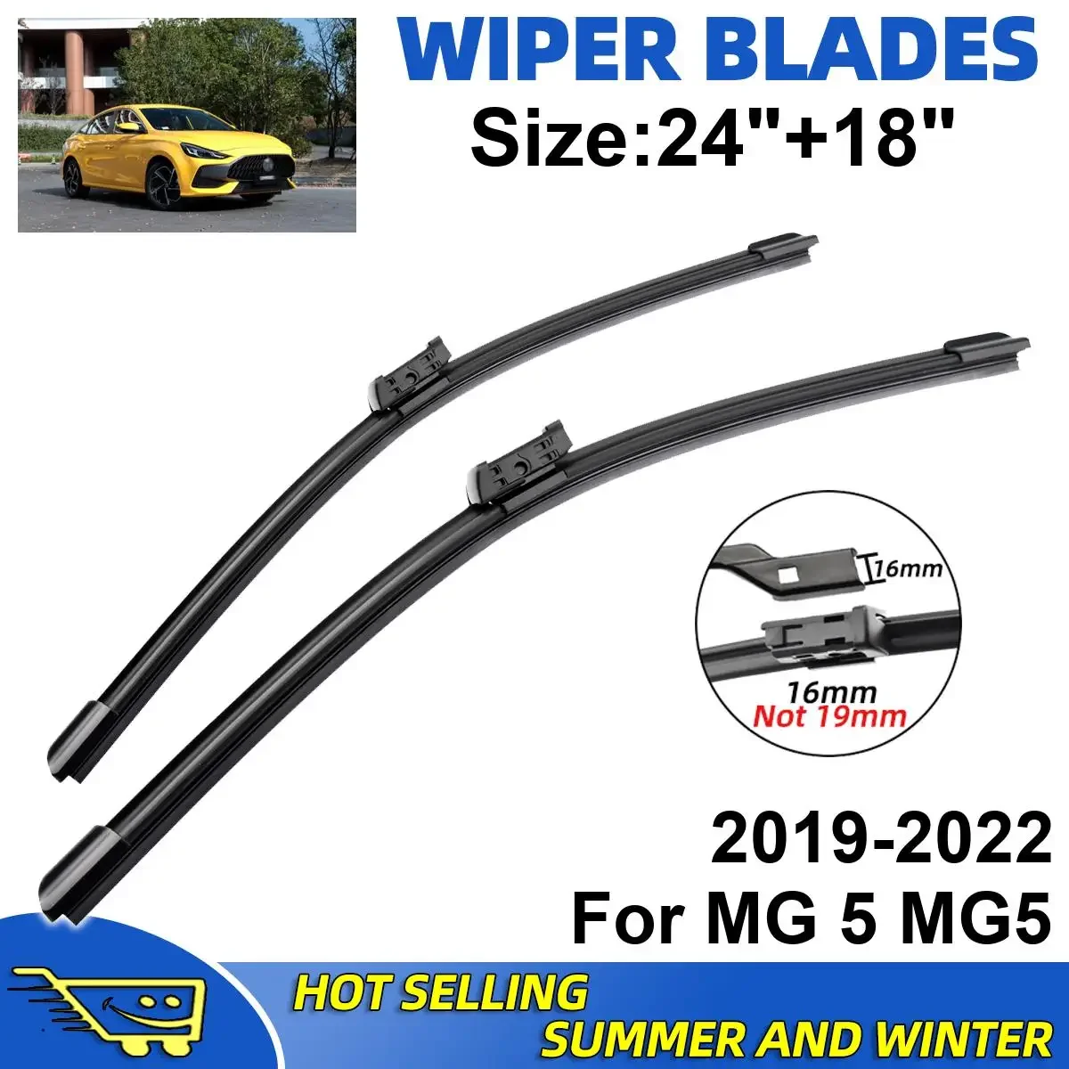 

2PCS Wiper Blades Set Kit For MG 5 MG5 2019-2022 Front Windshield Brushes Windscreen Window Accessories