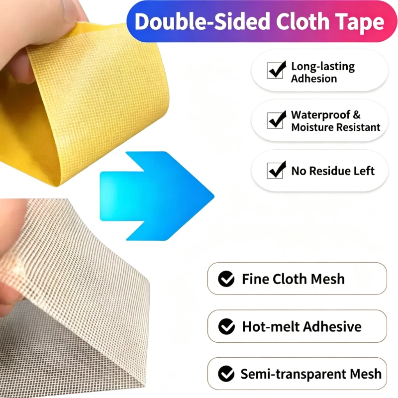Extra Strong Waterproof Grid Mesh Double Sided Tape1~5 Rolls, Width 10~60mm for or Rug Fixing, DIY Crafts & Home Improvement