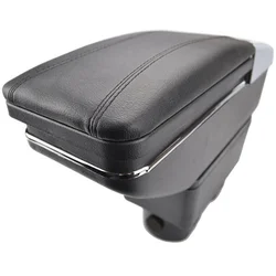 Car Central Container Armrest Center Console Storage Box Black Leather Rotatable Arm Rest Case for 2007-2011 Nissan Versa Tiida