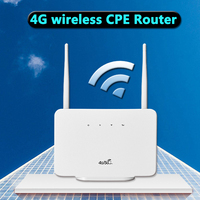 4G LTE CPE Router Modem 300Mbps 4G Router Wireless Modem External Antenna with Sim Card Slot EU Plug for Home Travel Work
