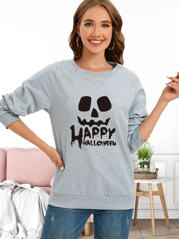 Seeyoushy HAPPY HALLOWEEN Trend Women's Top Y2K2023 Street Wear Casual Harajuku Women's Hoodie 90's Fun Printed Women's Clothing