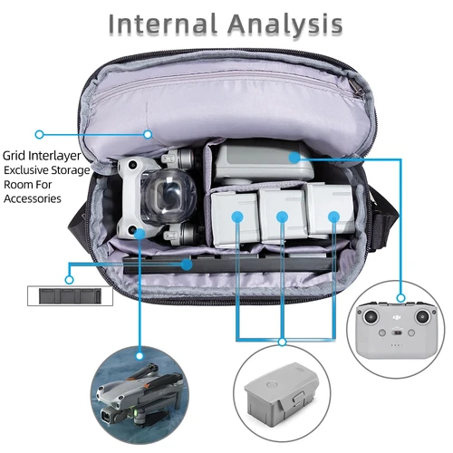 Imagen 2 del producto Mochila para DJI NEO/Mini 5 Pro bolso de hombro estuche de almacenamiento bolso de viaje para DJI Mini 4K/2/Air 2S/Mini 3/3Pro accesorios para Dron