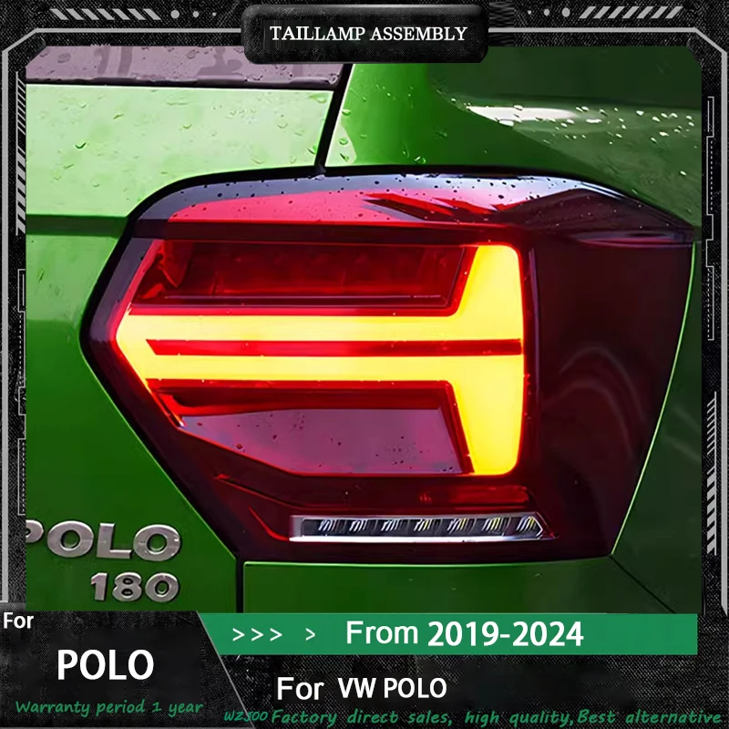 

Car LED Tail Light Automobile Parts For VW Polo plus 2019-2024 Auto Fog DRL Brake Turn Signal Lamp Plug and Play