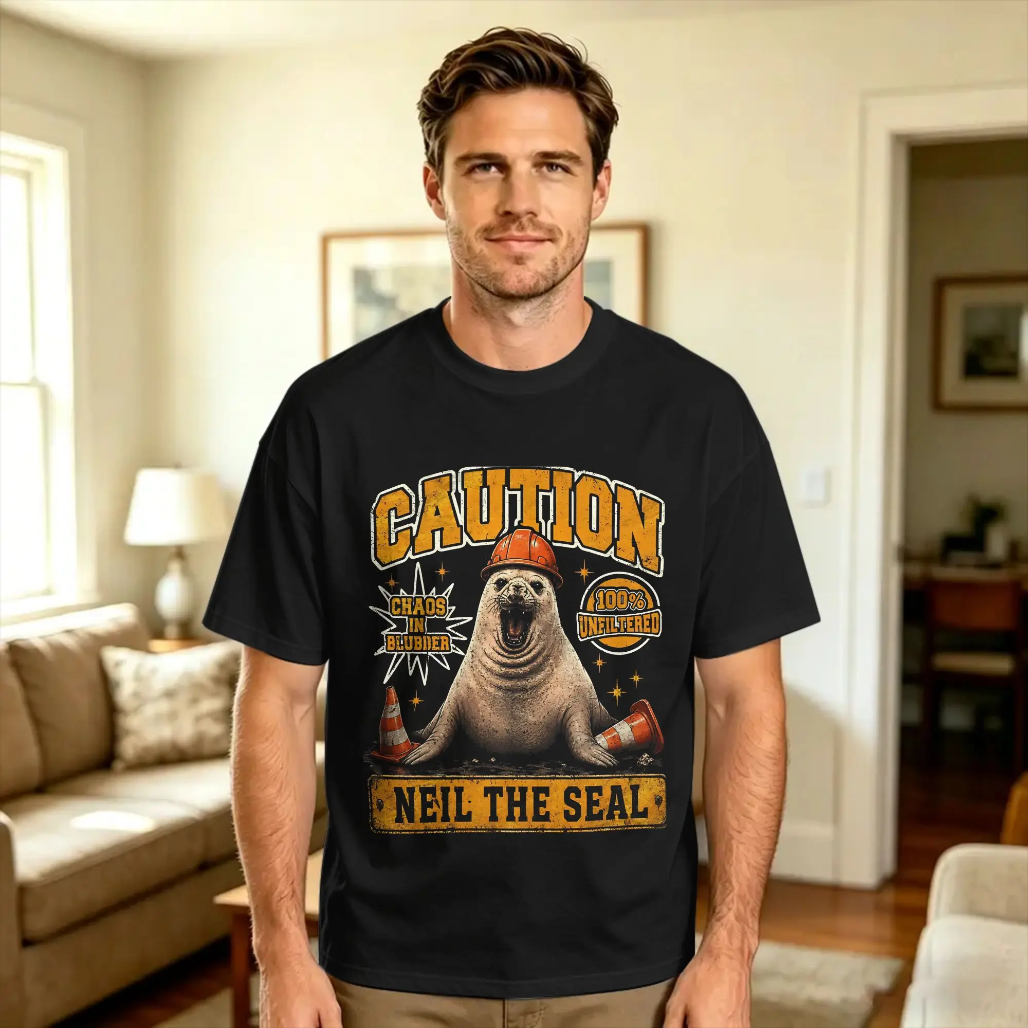 Neil The Seal Neiled It Funny Elephant Seal Meme T Shirt  Hip Hop T Shirts Short Sleeve Y2K Retro Tshirt Summer 100% Cotton Tees