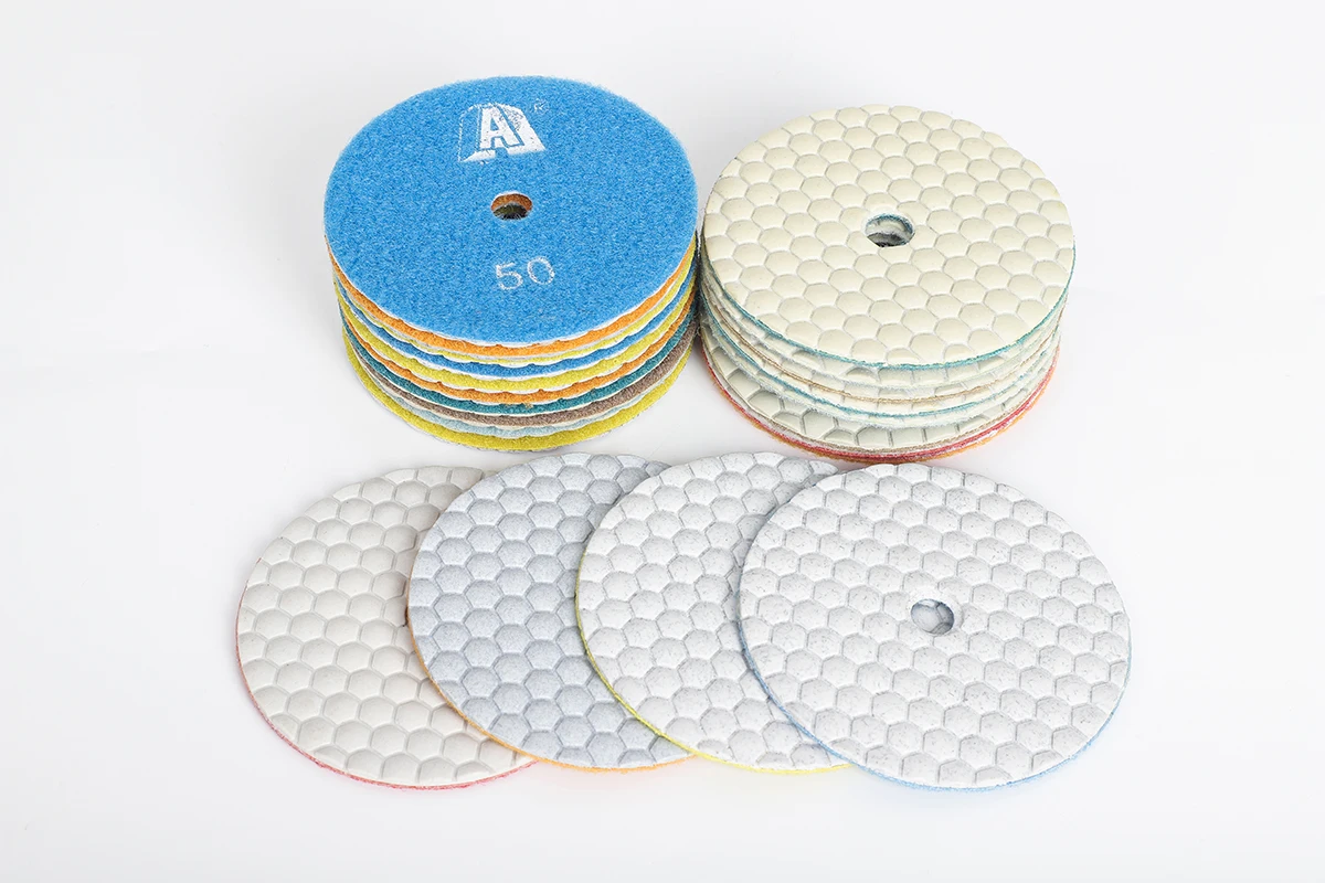 4 inch 100mm A Grade Dry Polishing Pad Sharp Type Flexible Diamond Polishing Pad For Granite Marble Stone Sanding Disc