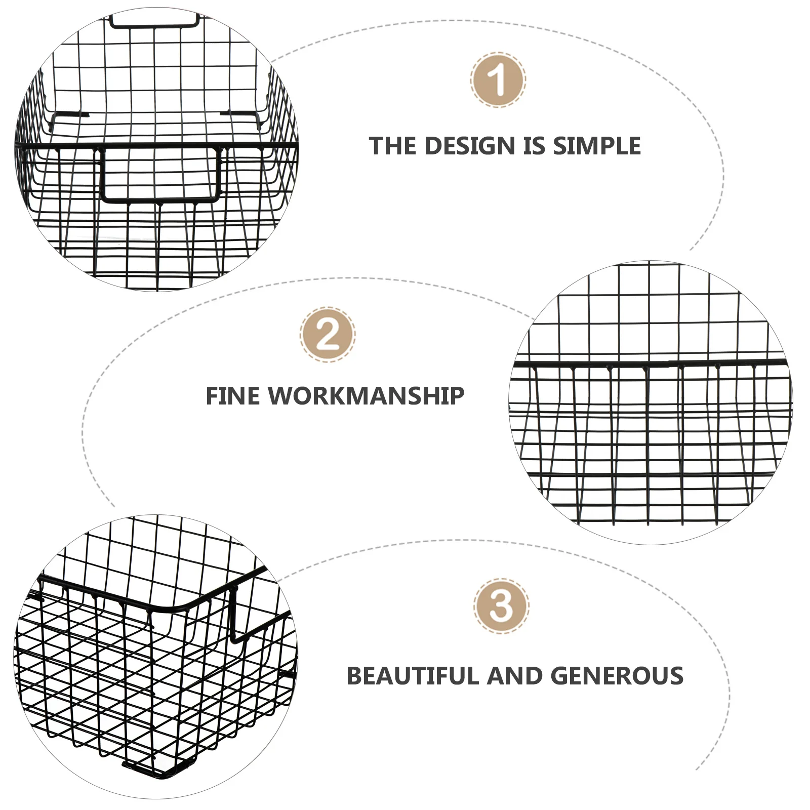 

1Pcs Decorative Fruit Draining Basket Household Storage Organizer Modern Iron Basket Tidy Home Gift Sundries Container