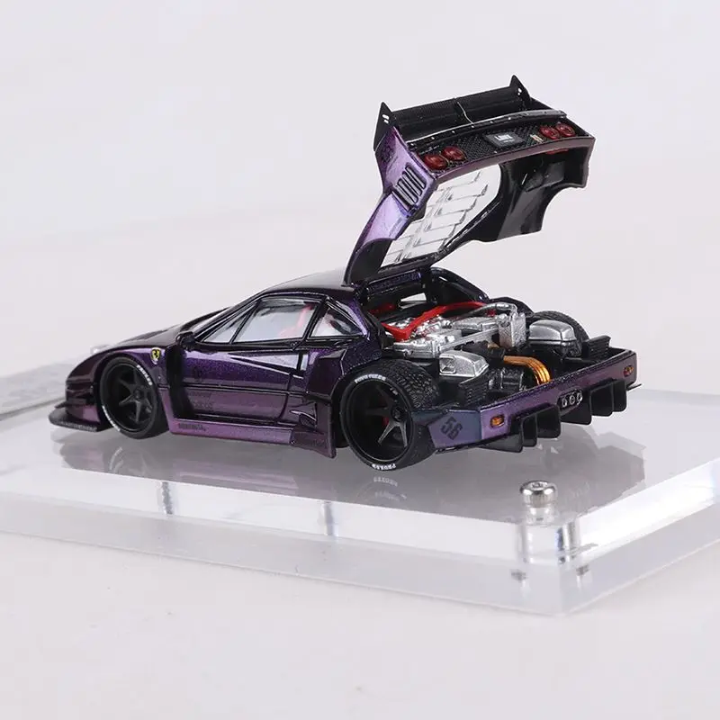 1:64 Star Model F40 Lbwk Versione con coperchio aperto Lega di simulazione Apertura completa Modello di auto pressofuso in miniatura Collezione di giocattoli personalizzati Regalo