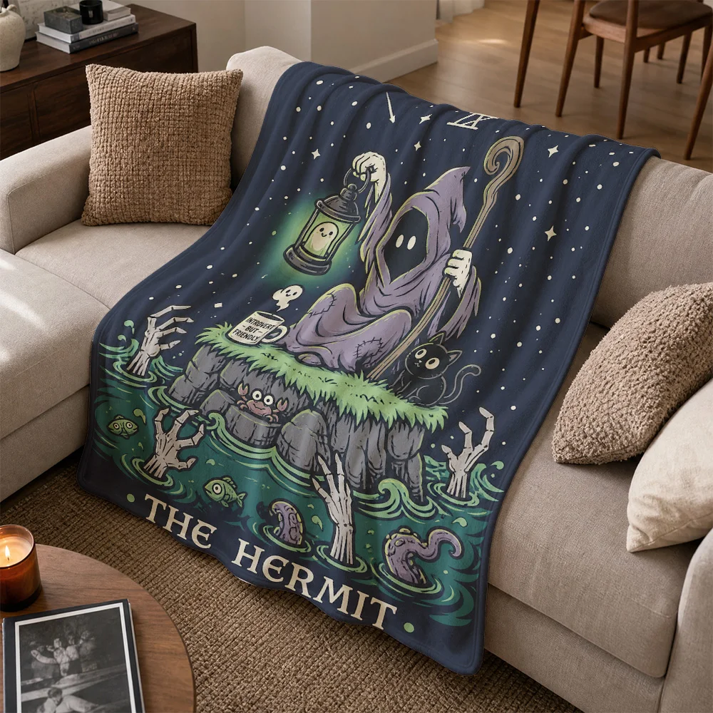 Celestial Starry Night Throw Blanket Boho Tapestry Decor Witchy Mystical Tarot Art For Couch Bed Home Gift Hippie Cottagecore De