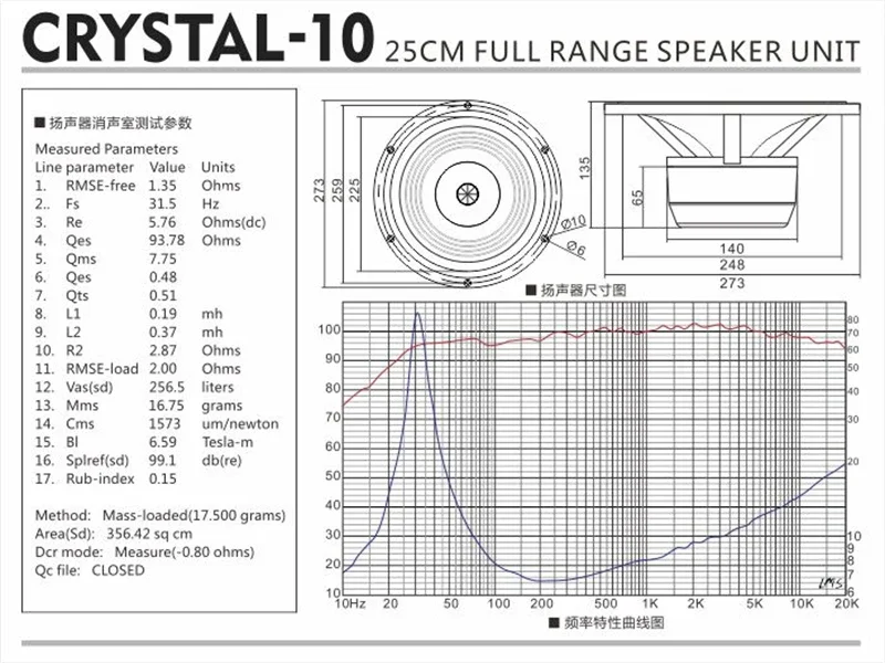 Liiオーディオ-astraマグネットスピーカー,hifiスピーカー,クリスタル-10,ハイエンド,8オーム,10インチ,1個