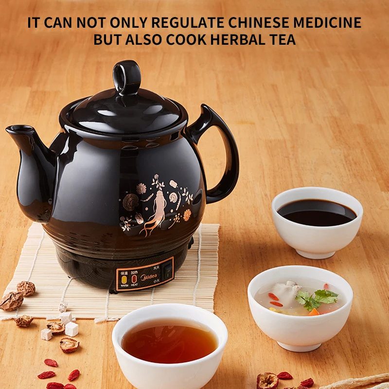 Clay pot for traditional Chinese medicine decoction fully automatic household plug-in multifunctional 3-L ceramic decoction pot