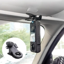 Car Sun Visor Mount for Insta360 X2 X3 Action Camera Photography Accessories Camera Clamp Mount Flash Holder With 1/4 Screw
