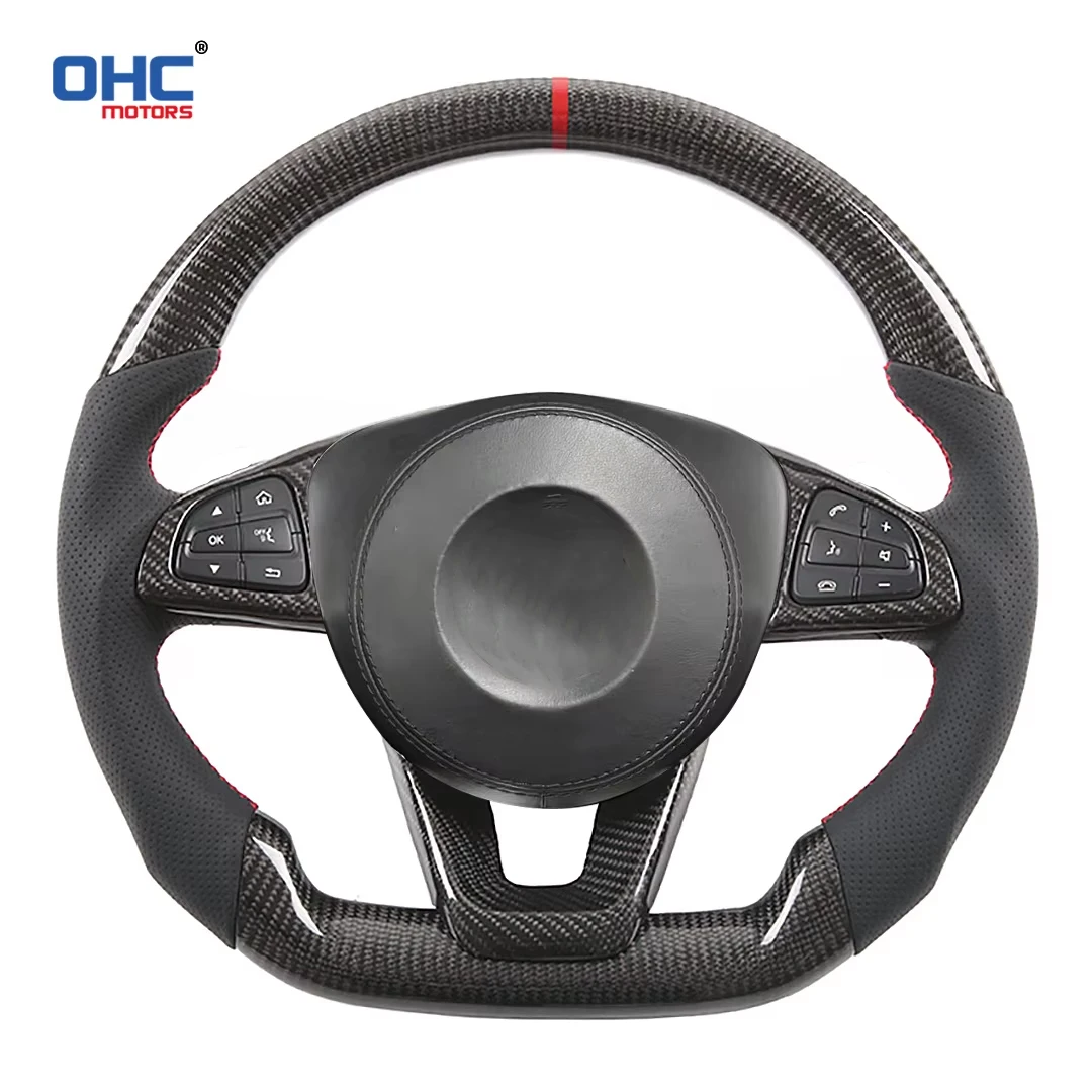 OHC Real Carbon Fiber Steering Wheel for Mercedes Benz W205 S205 S213 W213 X156 C117 X117 C E GLA CLA GLE A45 C63 E63 GLE63