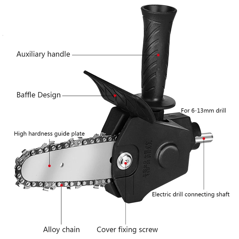 Woodworking Cutting Tool 4/6 Inch Electric Drill Modified To Electric Chainsaw Tool Attachment Electric Chainsaws Accessory Set