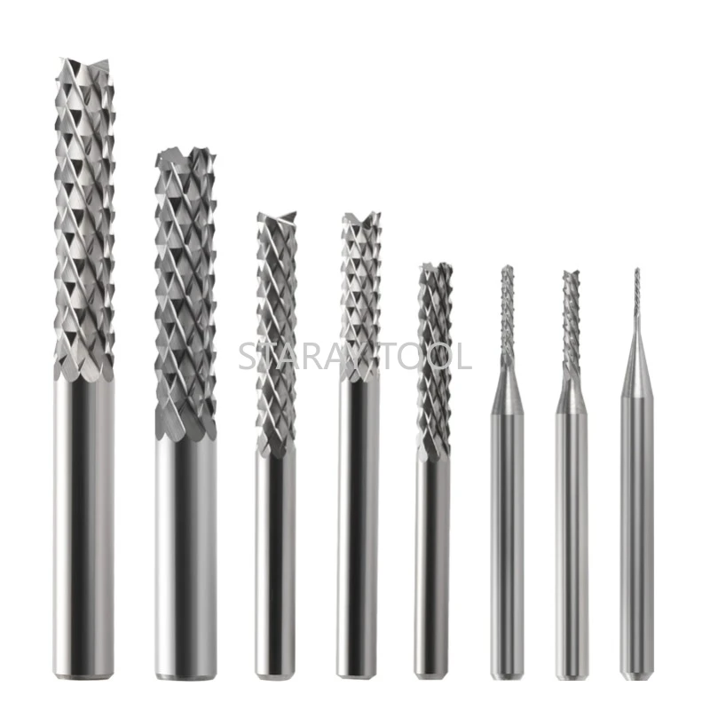 

3.175mm 4mm 6mm 8mm Solid Carbide Corn End Mill Engraving Router Bits PCB Milling Cutter CNC Tools for Circuit Board 1Pc
