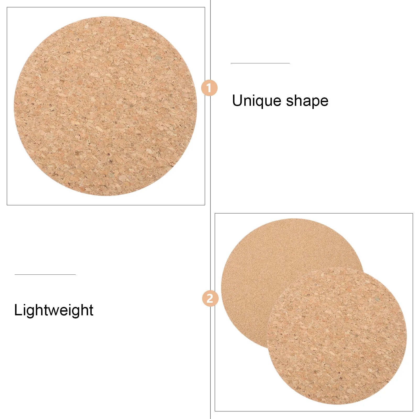 

2 шт., коврик для мыши из натуральной пробки, двухсторонний противоскользящий коврик для игрового офиса, ноутбука, небольшой круглый коврик для мыши, компьютерная периферия