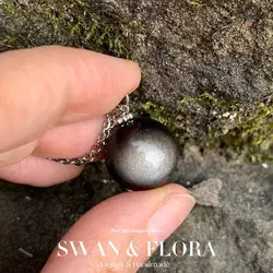 14MM Natural Obsidian Pendant Necklace Fine Jewelry Handmade Stones Wholesale Healing Energy Gift Lucky Jewelry
