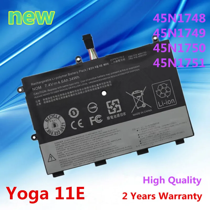 

New high quality 7.4V 34Wh laptop battery for Lenovo ThinkPad Yoga 11E 45N1748 45N1749 45N1750 45N1751