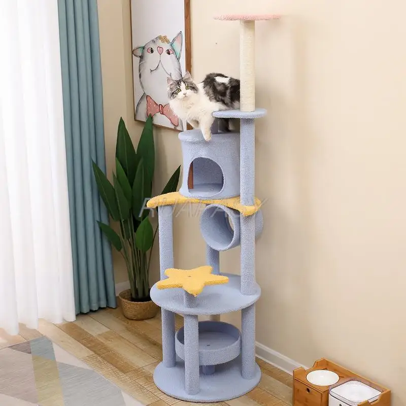 Cat Tree Pets Cat Scratcher Tower Home Furniture Cat Scratching Post Climbing Toy Spacious Perch Cat Tree Tall Cat Tower