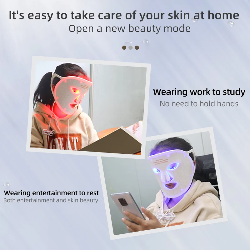 Wireless Silicone Led Mask 4Colors 240 Lamp Beads Infrared Light Photon Mask Skin Rejuvenation Anti-Ance Shrink Pores