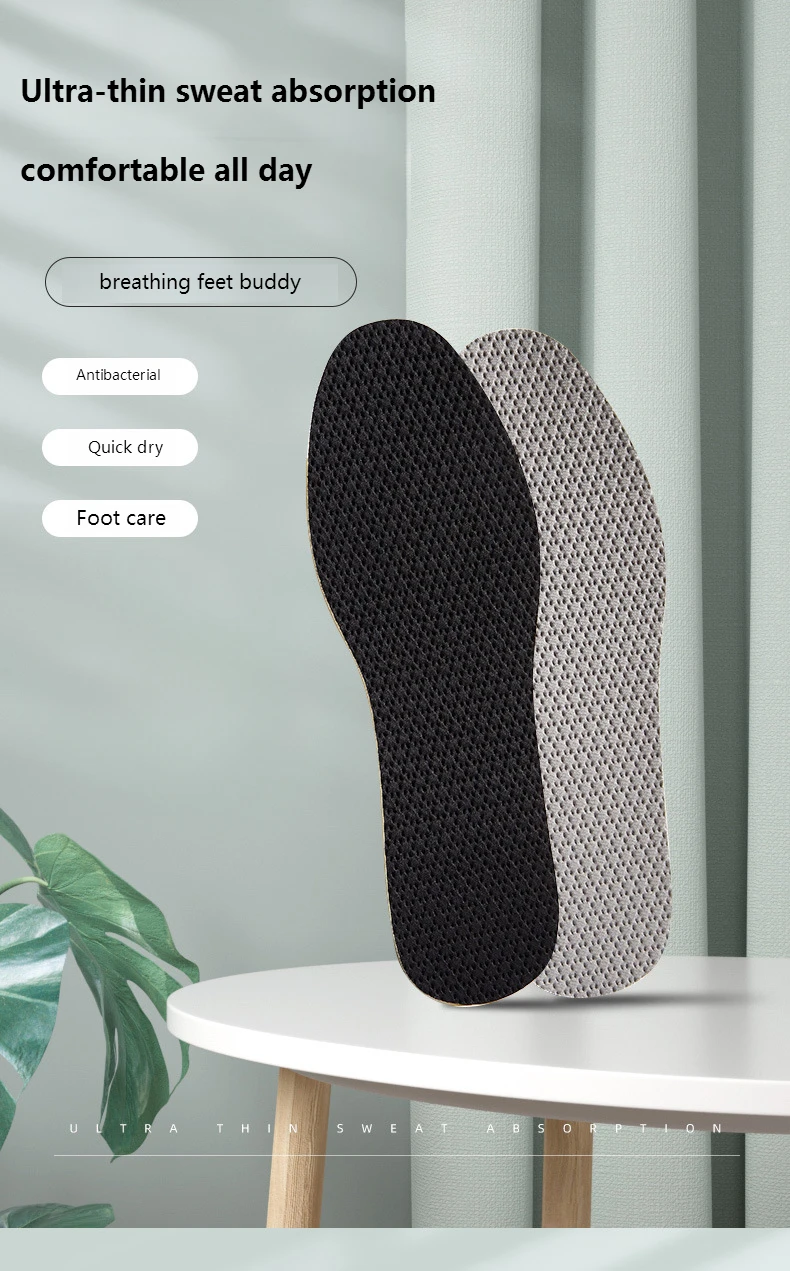 Memory-Schaum-Einlegesohlen für Schuhe, atmungsaktiv, Deodorant, Laufen, Sport-Einlegesohle für Füße, rutschfeste Vorlage, weiche, bequeme Schuhsohle – Detail 2