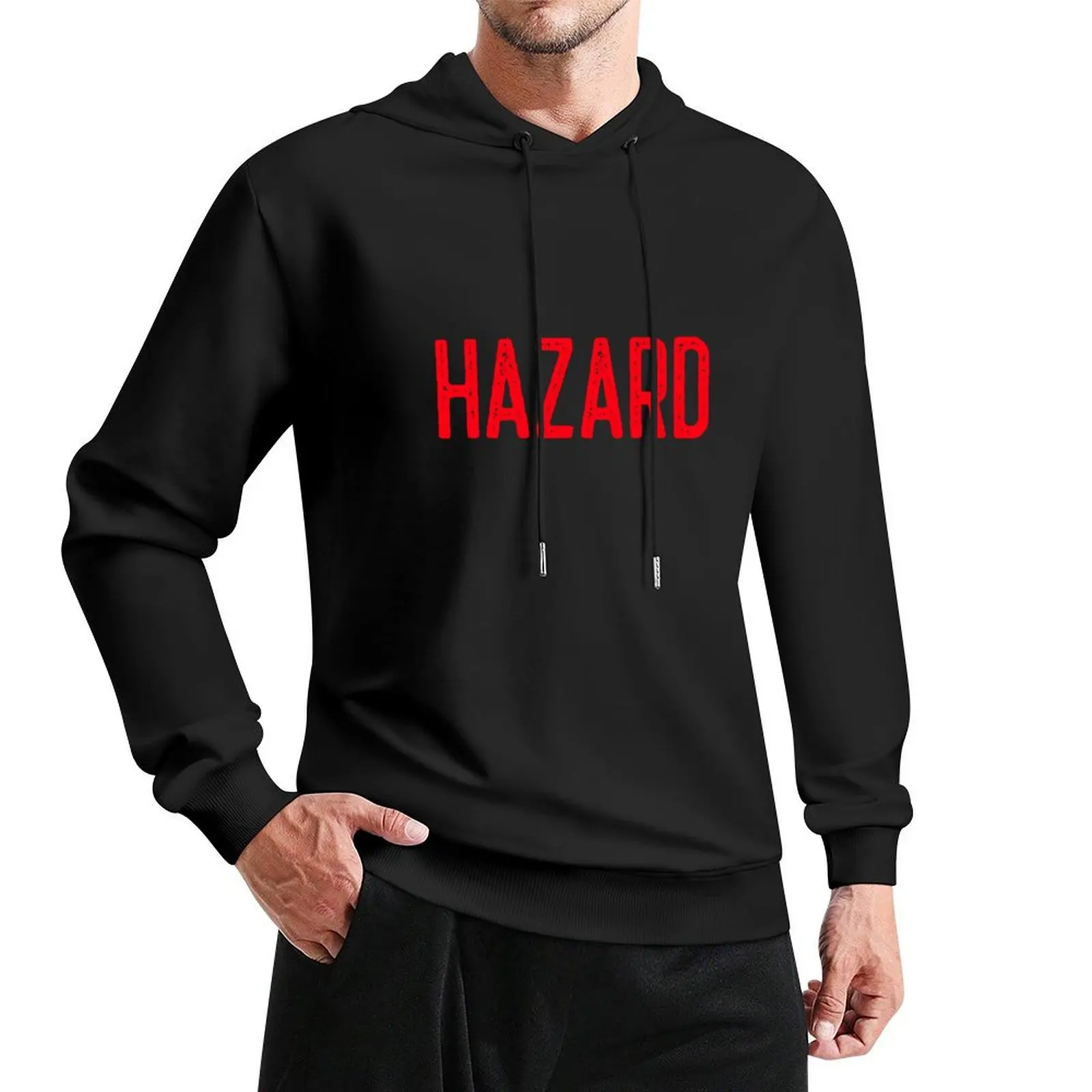 Hazard! Pullover Hoodie autumn graphic t shirts men japanese hoodie