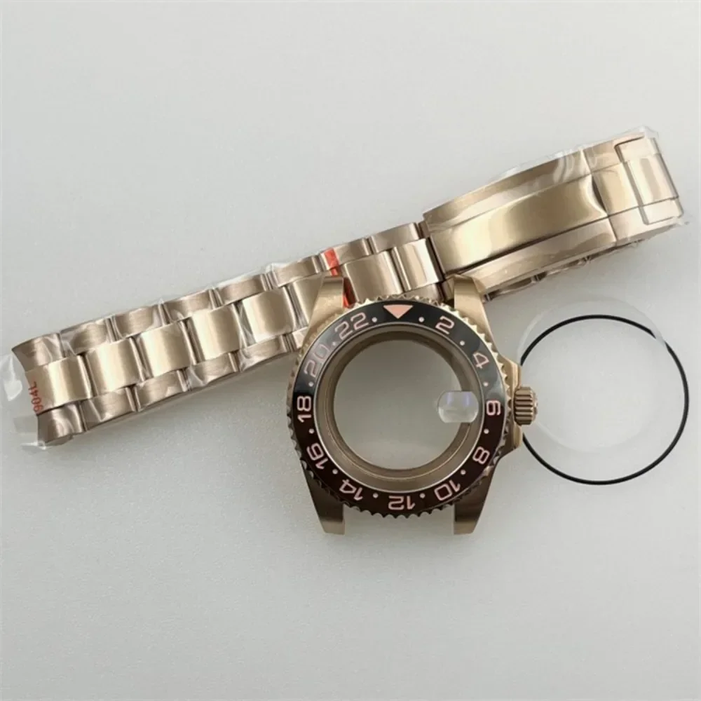 

40mm Watch Case Set 316L Stainless Steel Case + Strap Sapphire Glass with Calendar Window Men's Watches for NH35A/ NH36 Movement