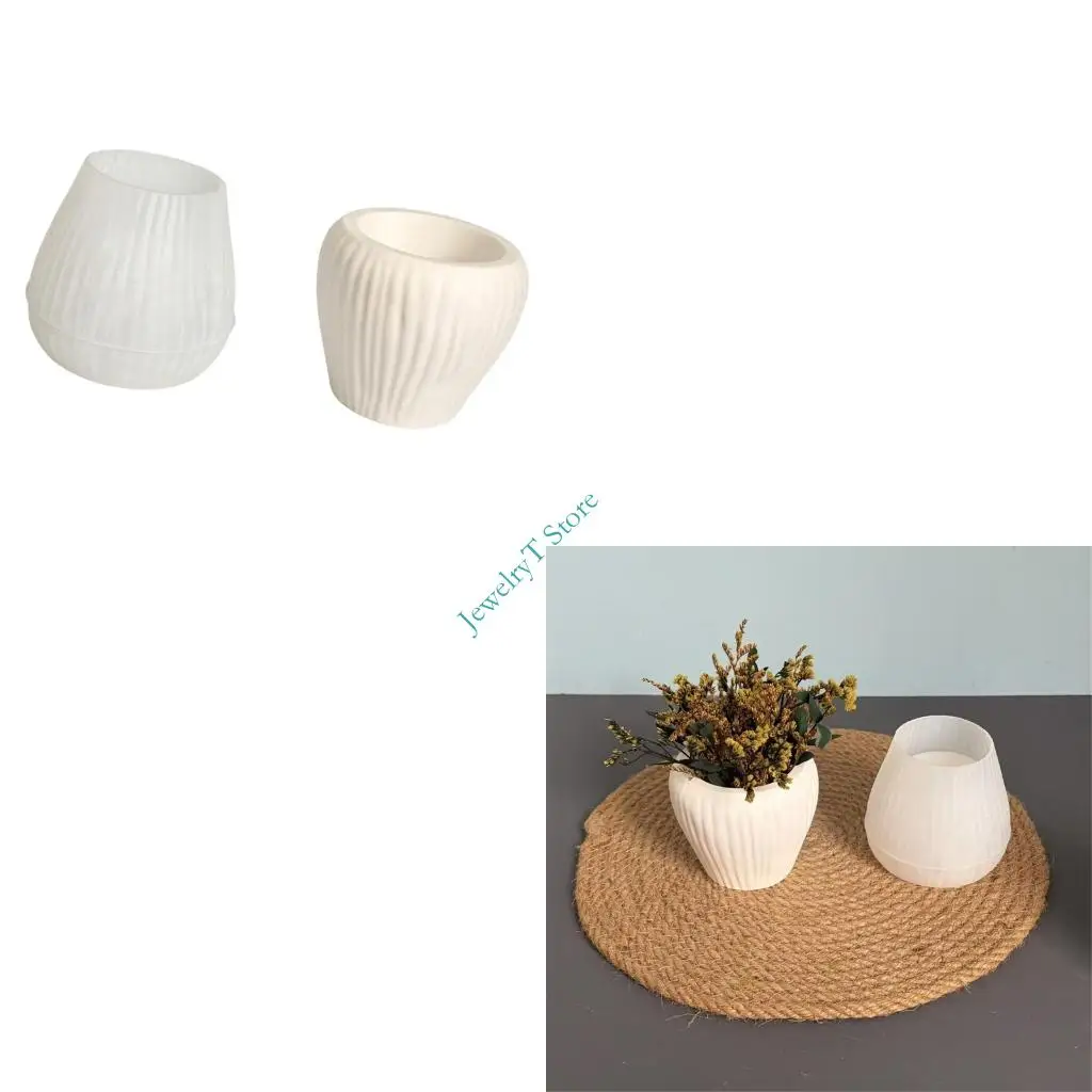 Silicone Flower Pot Mold With Mushroom Designs Jewelry Holder Making Mould
