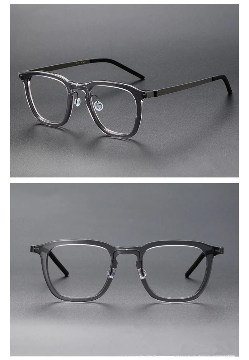 Dänemark Quadratisches Titanacetat-Brillengestell für Herren und Damen, ultraleichte Markenbrille, blaues Licht, Brille, Make-up-Brille 1263 – Detail 18