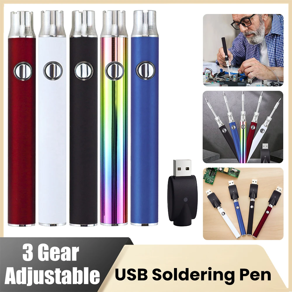 

Portable Electric Soldering Iron Pen with USB Charger 350/650/1100mAh 510 Thread Heat Devices Electronic Welding Repair Tools
