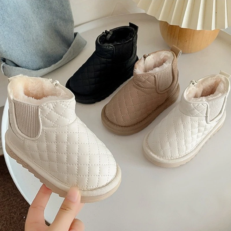 Children Winter Shoes Baby Girls Boys Snow Boots Outdoor Anti-slip Kids Plush Boots Windproof Waterproof Infant Toddler Shoes