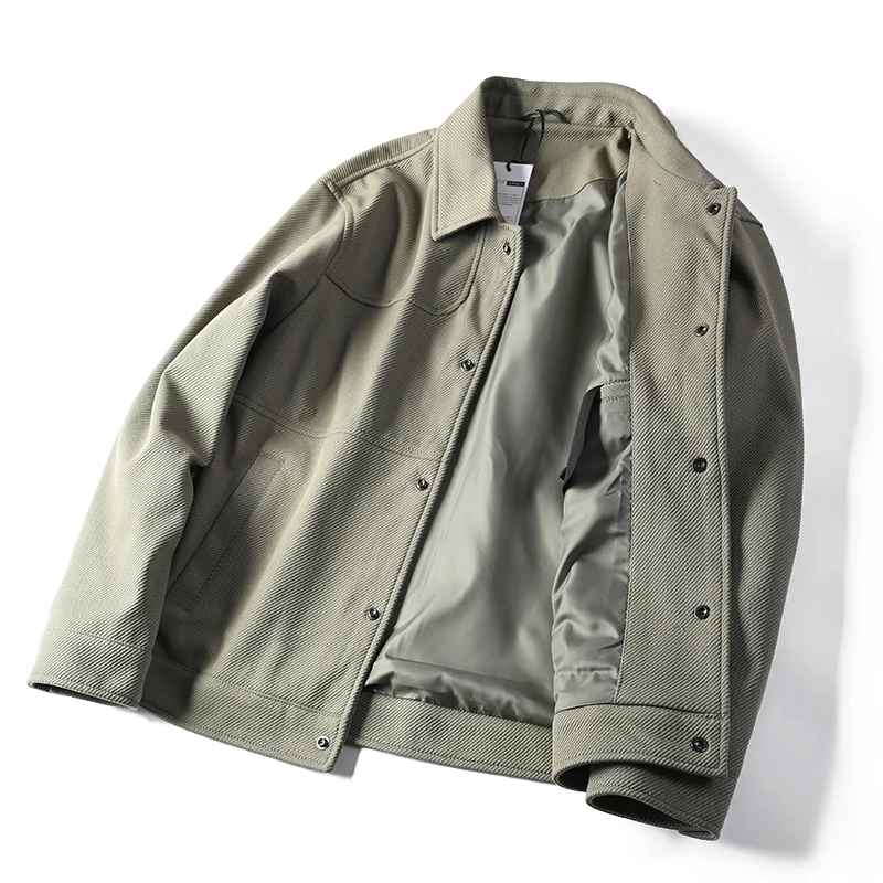 

Высококачественная мужская демисезонная куртка-жакет в стиле кэжуал с воротником, модная молодежная верхняя одежда с длинными рукавами, приталенный крой