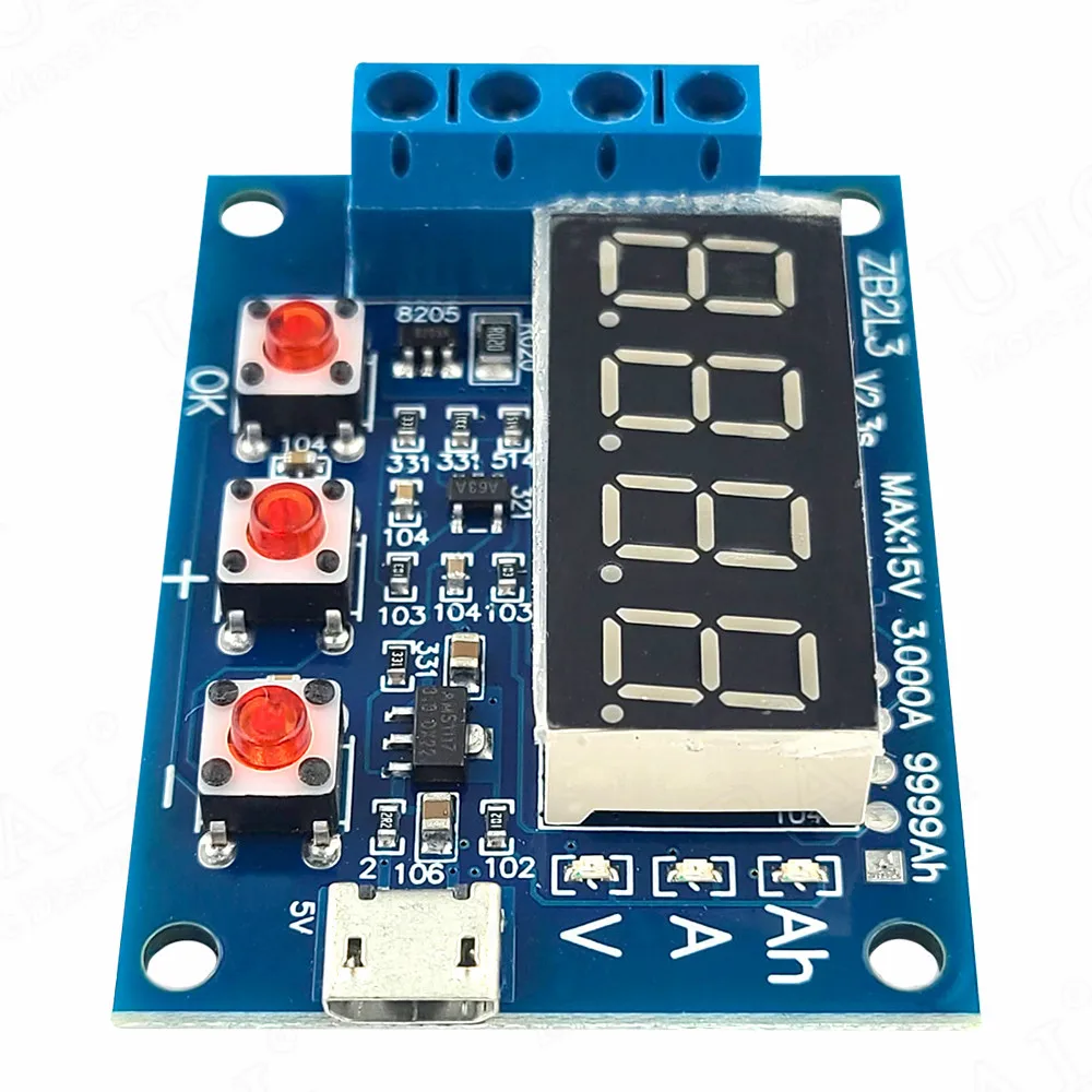 LED Digital Display ZB2L3 Battery Capacity Tester Module 18650 Lithium Battery Power Supply Test Resistance External 1.2V-12V