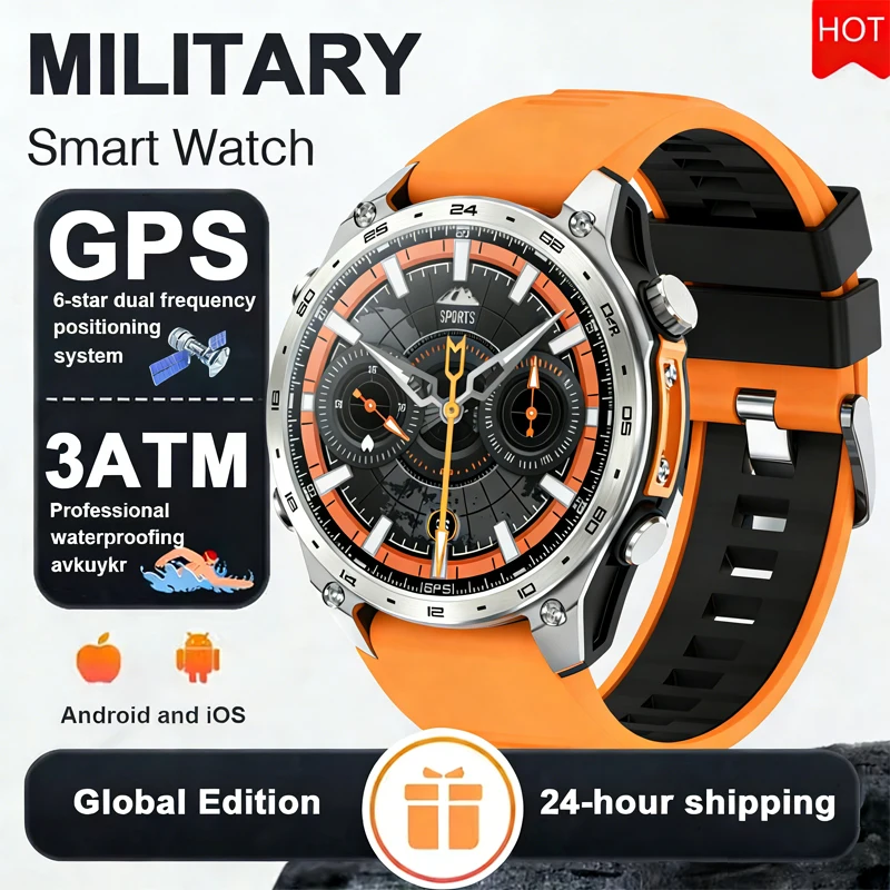 

Новые мужские смарт-часы 2026 года с GPS-картами, Bluetooth-звонками, 100+ спортивными режимами, водонепроницаемостью 3ATM, воспроизведением MP3/MP4, альтиметром и компасом