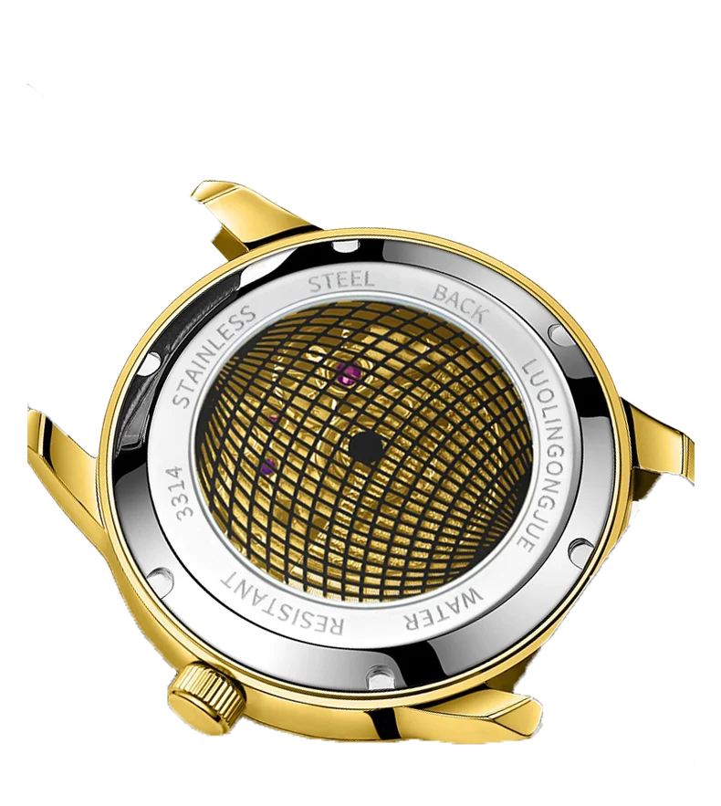 ساعة توربيون أوتوماتيكية كوارتز ستانلس ستيل كالاندر تناظرية عصرية كاجوال رياضية بإبزيم على شكل فراشة مضيئة مقاومة للماء Qua