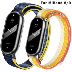 Nylon Loop Sports Strap for Xiaomi Mi Band 8 NFC SmartWatch Wristband Correa Replacement for Miband 9 Bracelet Belt Accessories