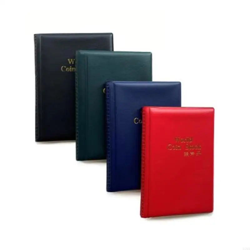 R1WB Coin Collection Album 120 Pockets Coin Holder Book Coin Storage Album Money Penny Pocket สำหรับนักสะสม 4 สี