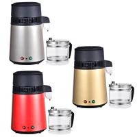 Home Water Distiller, 4L Home Distiller with Glass Pot, 750W 1L/H Pure Water Distilling to Make Clean Water for Home