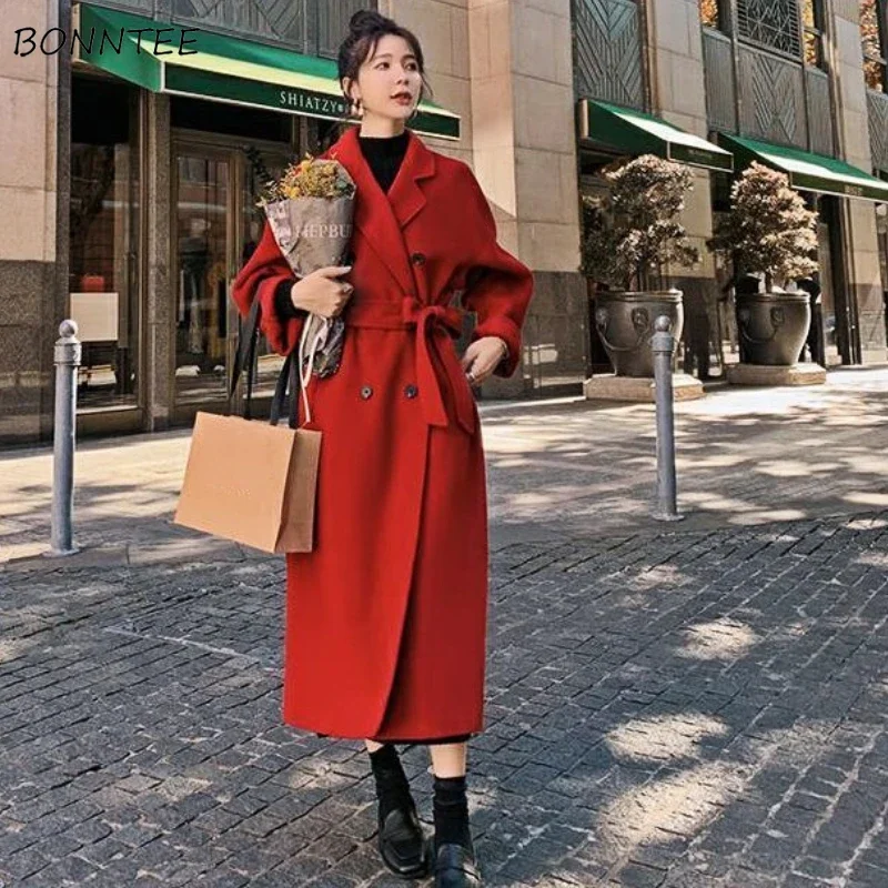 

Blends Women Warm Temperament Minimalist Pure Classic All-match Fashion Korean Style Ins Winter Basic Loose Thicken Ladies Daily