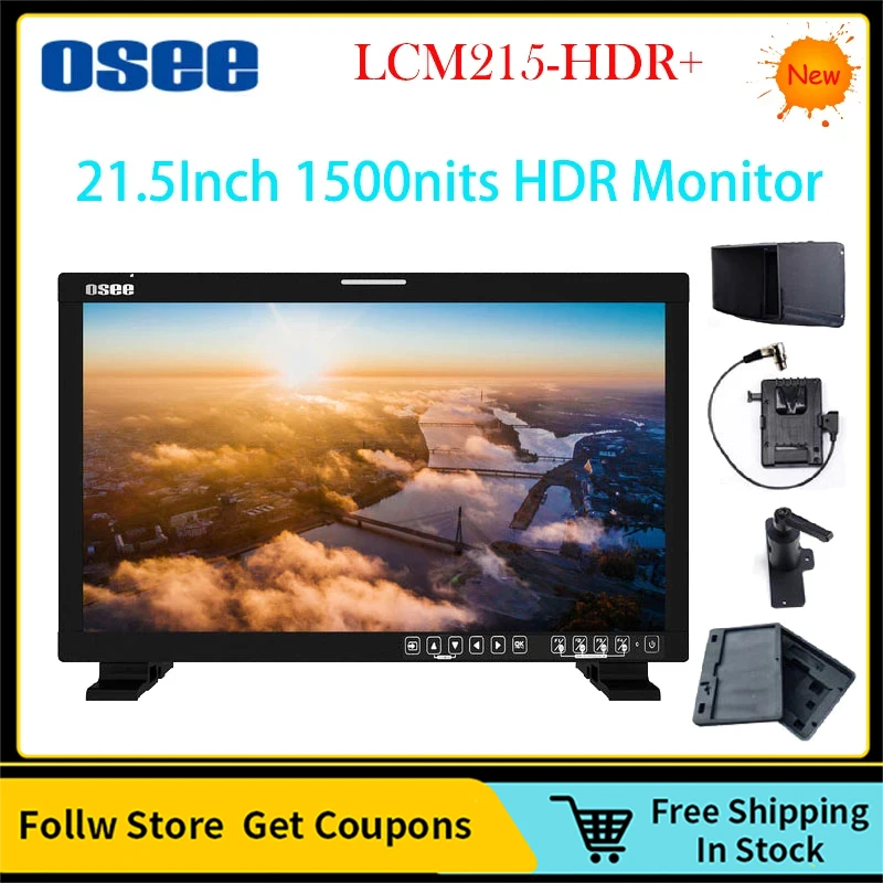 OSEE LCM215-HDR+ 21.5inch 1500nits Ultra-bright Panel HDR 3G/HD/SD-SDI inputs Output Field Production Portable Monitor Kit