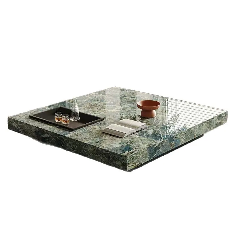 Italian minimalist modern minimalist rock slab coffee table, living room household size apartment