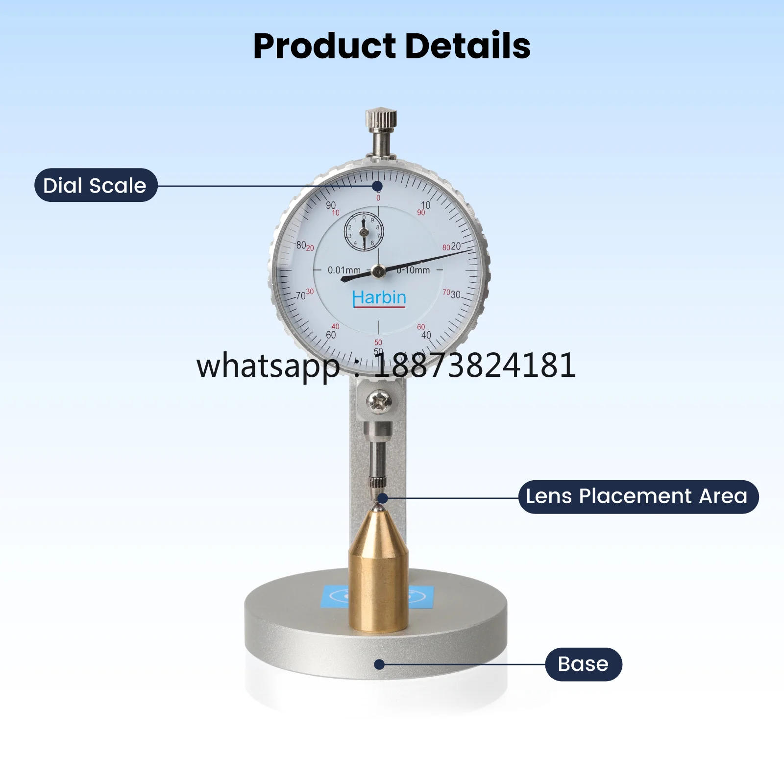Dial Lens Thickness Gauge, Eyeglass Lens Center Thickness Meter Optical Spectacle Lens Measuring Tool fast shipping